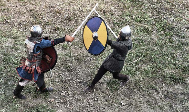 two knights fighting to symbolize spiritual warfare