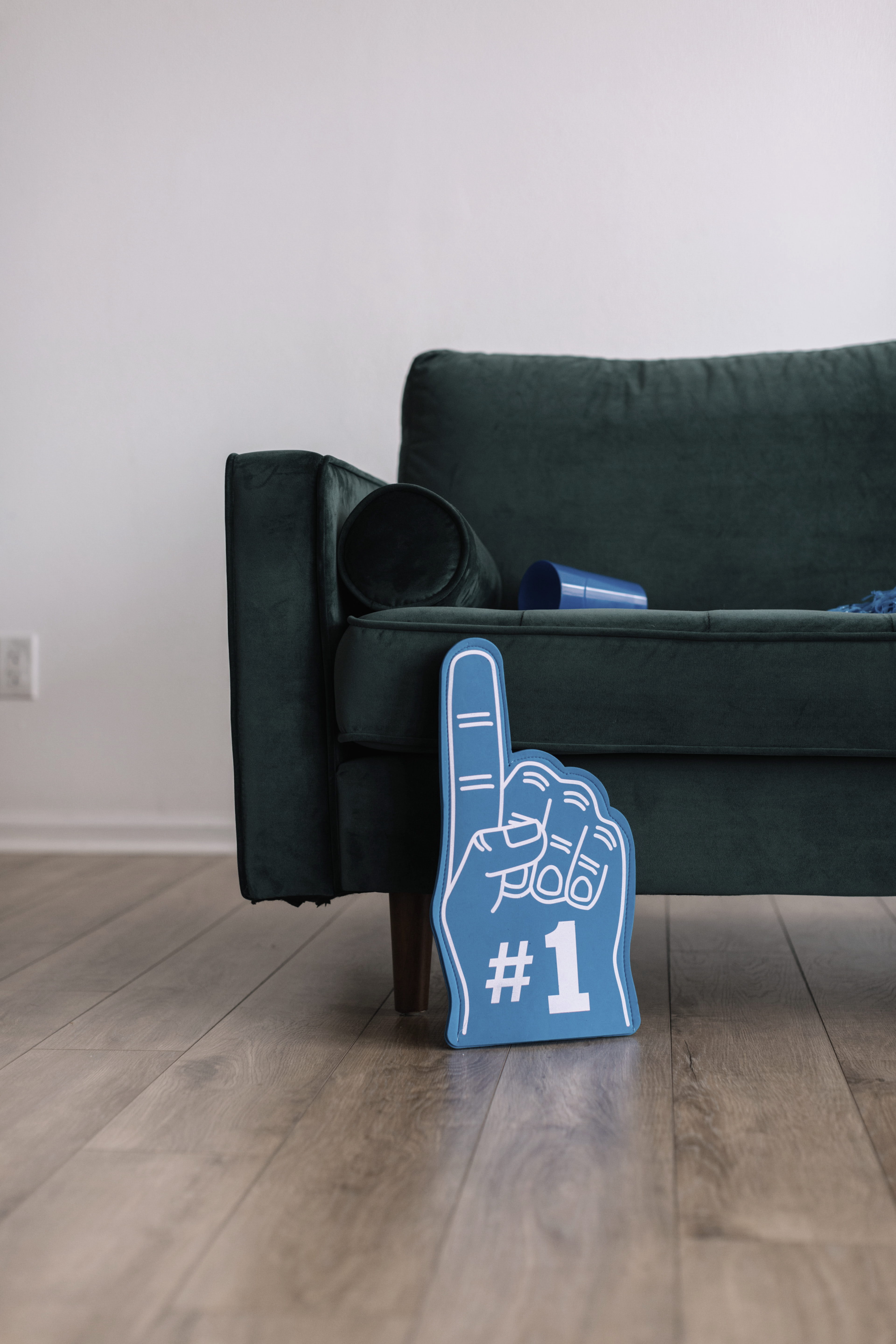 Couch with party items- to represent leading a winning team- or in our case a winning prayer meeting.