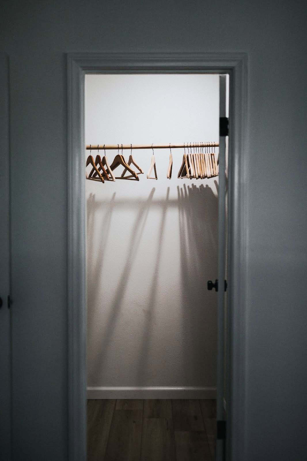 An empty closet to symbolize how we start when we want to create a prayer room